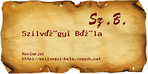 Szilvágyi Béla névjegykártya