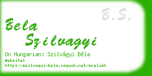 bela szilvagyi business card